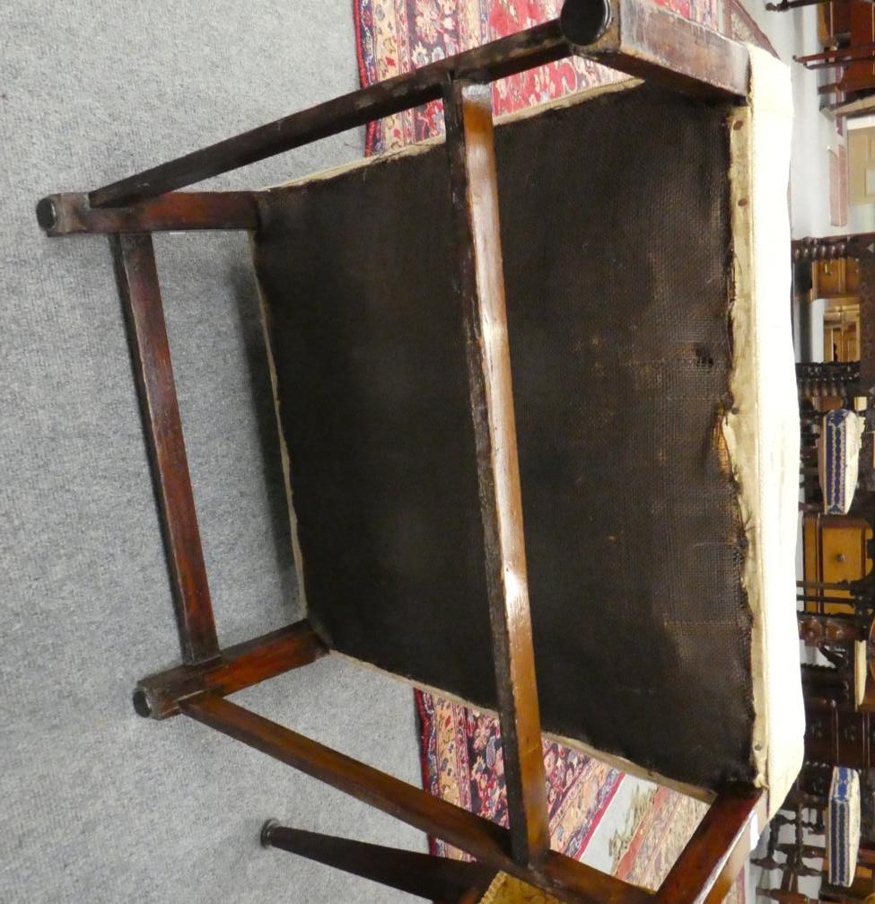 A George III mahogany framed wingback armchair - Image 3 of 3