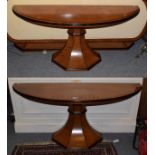 A pair of 20th century Italian design part ebonised walnut console tables, signed Oak Italia,