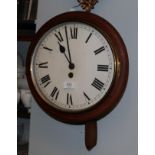 A mahogany single fusee wall timepiece