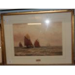 William Boyce, Herring boats of the North East coast, signed and date 1980, watercolour, 34.