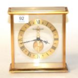 A brass four-glass mantel timepiece, signed Jaeger-le-Coultre, circa 1970,