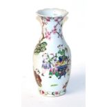An early 20th century Chinese porcelain baluster vase, the main body painted with children fishing,