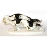 A Schwarzburger Werkstaetten porcelain group of Borzoi CONDITION REPORT: Good