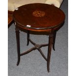 A Victorian rosewood and marquetry inlaid occasional table CONDITION REPORT: 70cm
