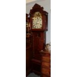 ~ A Scottish mahogany eight day white dial longcase clock, signed R.