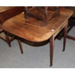 A 19th century mahogany Pembroke table, fitted with a drawer, raised on tapering square section,