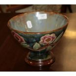 A Royal Doulton stoneware bowl, incised with flowers, impressed factory marks,