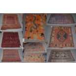 Two Bukhara style rugs, four other Indo-Persian rugs, two rugs with Chinese design,