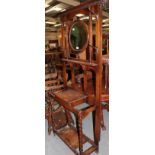 ^ A 1930's mirrored oak hallstand, 76cm by 33cm by 193cm high