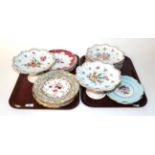 A set of four early 19th century English hand-painted plates; with four further;