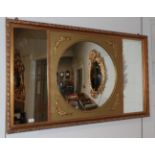 A gilt framed sectional mirror,