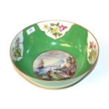 A 19th century porcelain punch bowl,