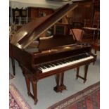 A Steck mahogany cased baby grand piano. Estimate £50-£100