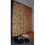 ^ Four pairs of good quality inter-lined curtains, some with pelmets,