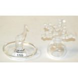 A modern Lalique glass pin dish with a giraffe, signed Lalique (R) France,