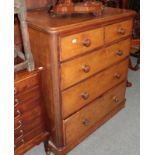 A Victorian mahogany four-height chest of drawers, 106cm by 52cm by 116cm high; together with a