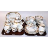 A Victorian part tea service; a group of pictures,