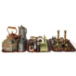 A quantity of various 19th and 20th century collectables, to include two pairs of field glasses,