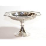 A George V silver tazza, by Charles William Fletcher, Sheffield, 1926, the bowl octagonal and part