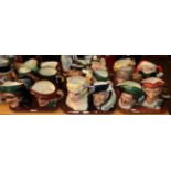 Twenty Royal Doulton character jugs from the Entertainers range, including Mae West and Louis