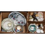 A quantity of mixed ceramics including: Victorian wash basin, jug and pail, hen egg baskets, Royal