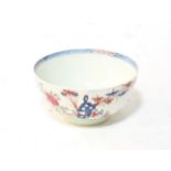 A late 18th century Lowestoft sugar bowl, circa 1780-1790, decorated in the 'Redgrave' pattern, 15cm