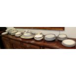 Losol ware blue and white service including serving plates and tureens