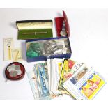 A selection of comedy postcards, Roamer automatic centre seconds wristwatch with Roamer box,