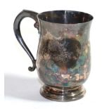 An Elizabeth II silver silver mug, by James Dixon and Sons, Sheffield, 1973, baluster and on