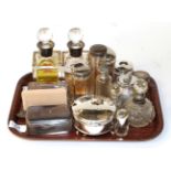 A quantity of silver mounted dressing table items