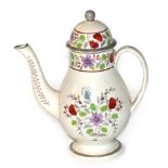 A late 18th/early 19th century pearl ware coffee pot