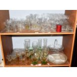 A quantity of various 20th century glass including a set of seventeen wine and other drinking