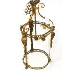 A gilt metal hanging lantern