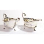 An Edward VII and a George V silver sauce boat, the first by Horace Woodward and Co. Ltd., London,