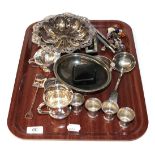 A tray of assorted silver and silver plate together with a service of community plate flatware