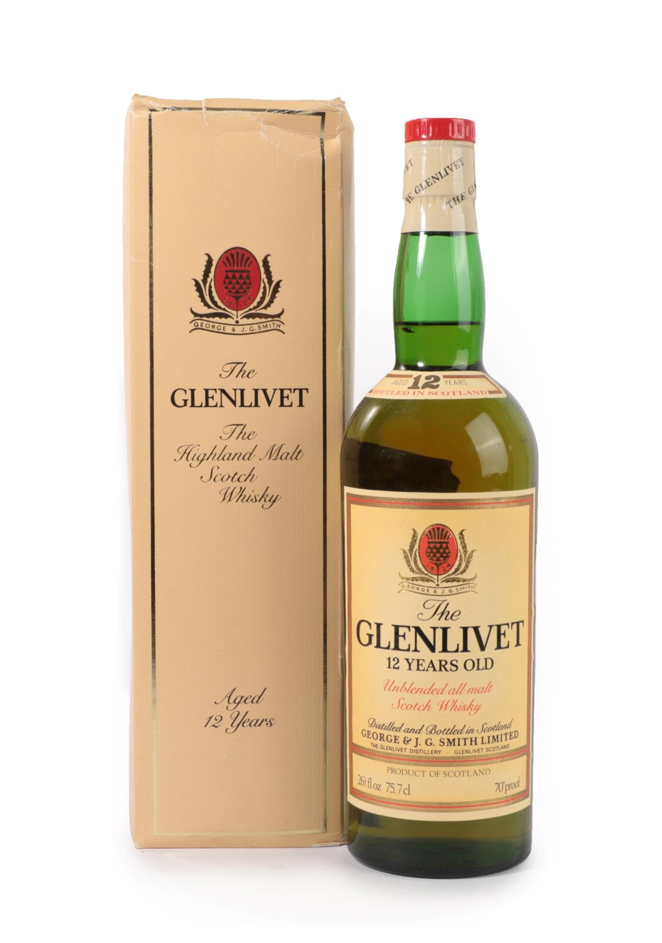 The Glenlivet 12 Years Old Unblended All Malt Scotch Whisky 70° proof, 262/3 fl.oz.