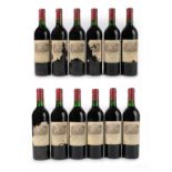 Curruades De Lafite Rothschild 1986 Pauillac (twelve bottles)
