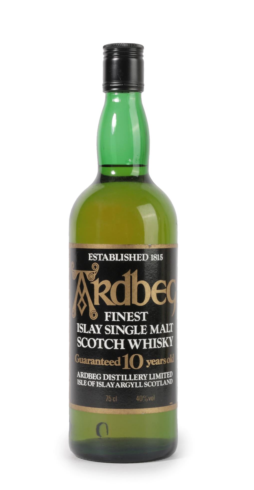 Ardbeg 10 Years Old Finest Islay Single Malt Scotch Whisky, 1980s bottling,