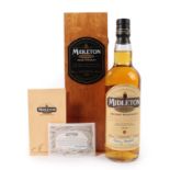 Middleton Very Rare Irish Whiskey, bottled in 1999, bottle number 019453,