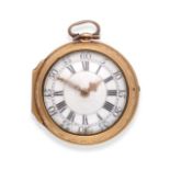 A Gold Pair Cased Pocket Watch, signed Thos Gilpin, London, circa 1750, gilt fusee movement