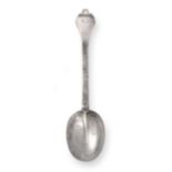 A Charles II Provincial Silver Lace Back Trefid Spoon, by Thomas Mangy, York, 1683, the bowl