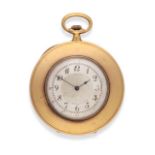 A 9 Carat Gold Open Faced Keyless Pocket Watch, signed Longines, 1912, lever movement signed and