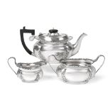 A Three-Piece George V Silver Tea-Service, by Nathan and Hayes, Chester, 1912 and 1913, each piece