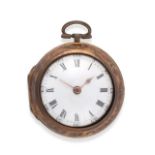 An Under Painted Horn Silver Verge Pocket Watch, signed Thos Budd, London, 1774, gilt fusee verge