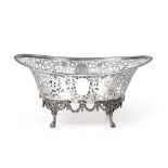 A George V Silver Basket, by the Goldsmiths and Silversmiths Co. Ltd., London, 1920, oval and with