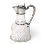 A Russian Silver-Mounted Cut-Glass Claret-Jug, by Pavel Ovchinnikov, St Petersburg, 1896-1908, the