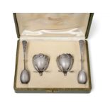 A Pair of French Silver Egg-Cups and a Pair of Egg-Spoons, by Charles Murat, Paris, Circa 1900,