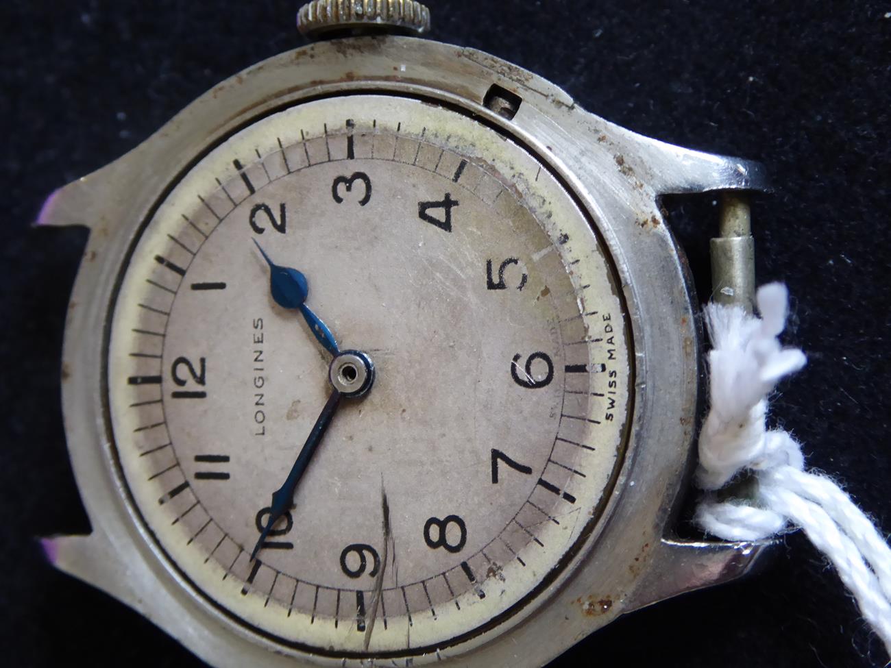 A Rare Stainless Steel Air Ministry Military Issue Pilots Wristwatch, signed Longines, Weems, - Image 10 of 14