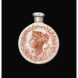 A Victorian Silver-Mounted Porcelain Scent-Bottle, The Silver Mounts by Sampson Mordan and Co.,