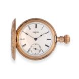 A 14 Carat Gold Full Hunter Pocket Watch, signed Elgin, 1895, lever movement signed and numbered